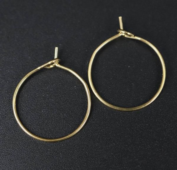 Guldfarvede stål hoops 16 mm(10 stk.)