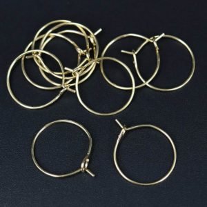 Guldfarvede stål hoops 16 mm(10 stk.)