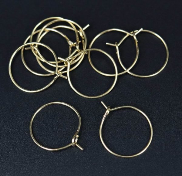 Guldfarvede stål hoops 16 mm(10 stk.)