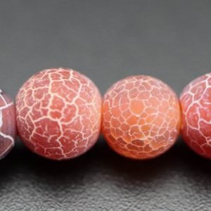 Dark Red, krakelerede agater 6 mm
