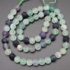 Matterede perler i Regnbue Fluorit 6 mm