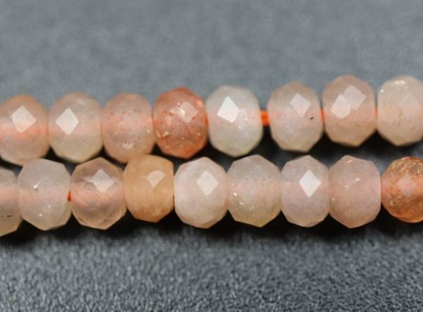 Sunstone, facetterede rondeller 2x3 mm - Image 3