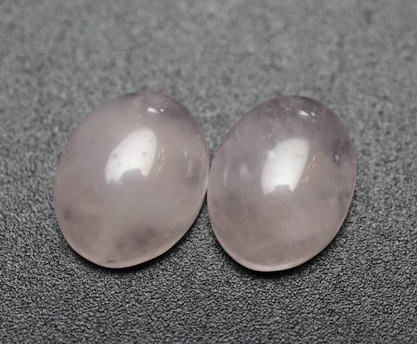 2 stk. Rosakvarts cabochoner 8x10mm