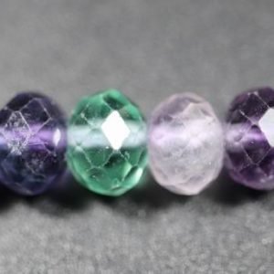 Facet rondeller i regnbue fluorit 4x6mm FLUORIT 013 6