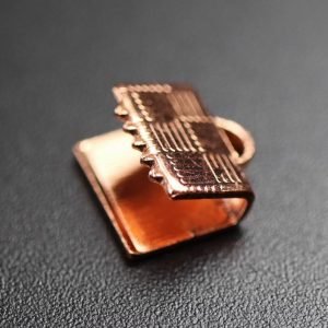 Kobberfarvede Små ternede endestykker til bånd 10 stk.