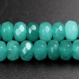 Seagreen, Facetterede rondeller i 'jade' 4x6,5mm JADERONDEL 004 2