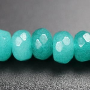 Seagreen, Facetterede rondeller i 'jade' 4x6,5mm
