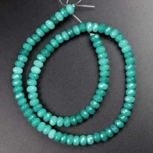 Seagreen, Facetterede rondeller i 'jade' 4x6,5mm