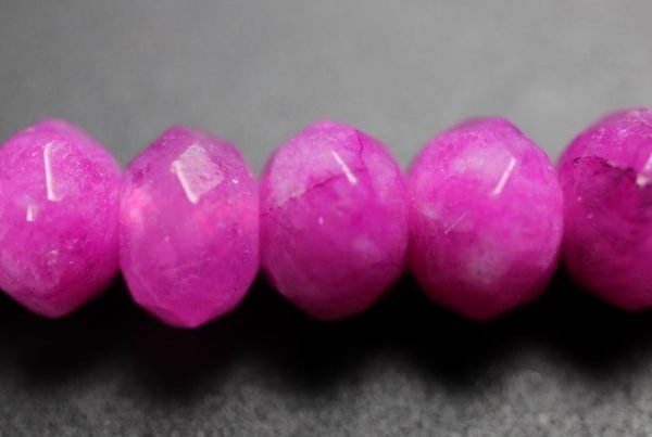 Pink, Facetterede rondeller i 'jade' 4x6,5mm