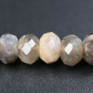 Dark Sunstone, facetterede rondeller 4x6mm SUNSTONE 007 5