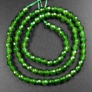 'Jade', Forest Green facetterede 4mm