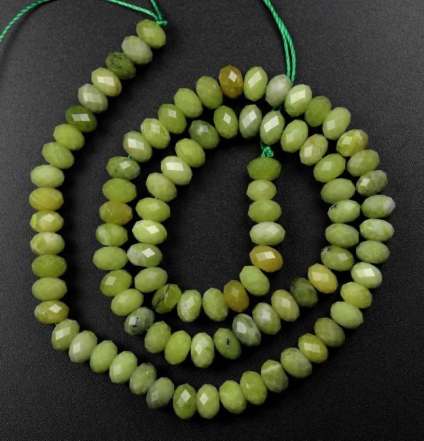 Facetterede rondeller i peridot 4x6mm