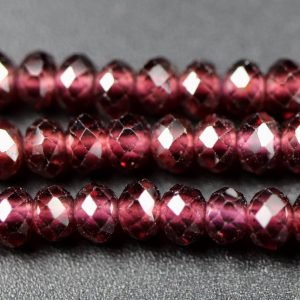 Facetterede rondeller i Granat 2x3mm