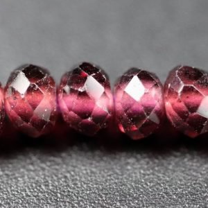 Facetterede rondeller i Granat 2x3mm