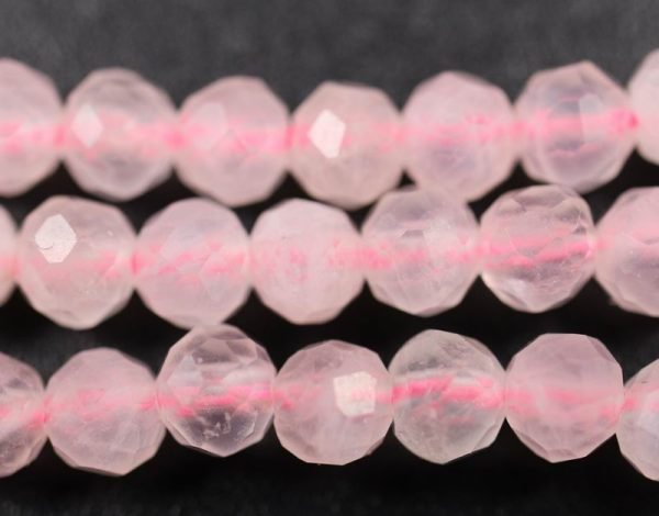 Facetterede jaderondeller, Pink 2,5x3 mm