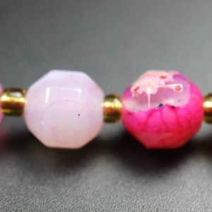 Pink facetterede agater 8x7,5 mm AGAT 272 3