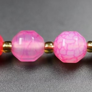 Pink facetterede agater 8x7,5 mm