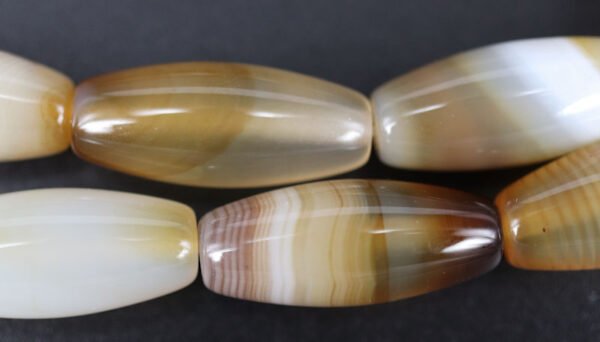 Stribede, risformede agater 8x20mm - Image 2