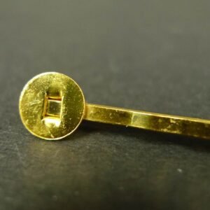 Guldfarvede hårnåle med plade 10 stk.