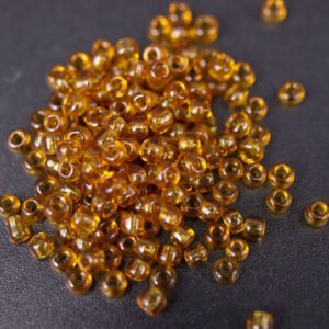 Gyldenbrune seedbeads 2 mm