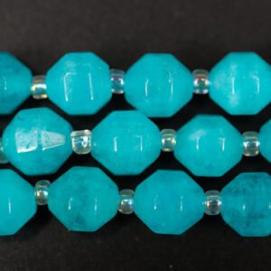 Dark Turquoise, facetterede Dolomit perler 8x8 mm