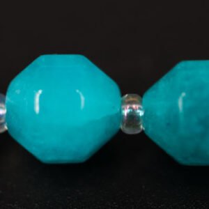 Dark Turquoise, facetterede Dolomit perler 8x8 mm
