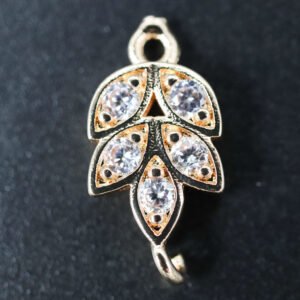 Micro pave mellemled i guldfarvet stål 4 stk.