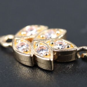 Micro pave mellemled i guldfarvet stål 4 stk.