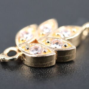 Micro pave mellemled i guldfarvet stål 4 stk.