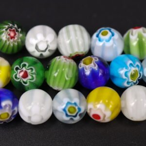 Millefiori perler, runde ca. 10 mm