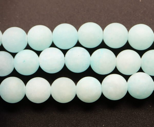 Matte perler i jade 8mm, Light Cyan