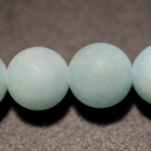 Matte perler i jade 8mm, Light Cyan