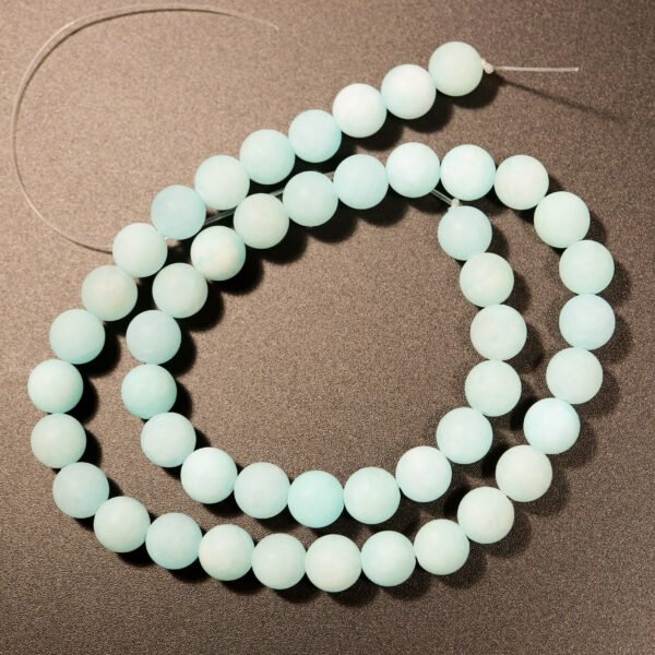 Matte perler i jade 8mm, Light Cyan