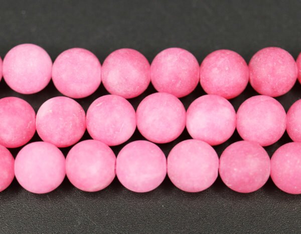 Matte perler i jade 8mm, Soft Pink