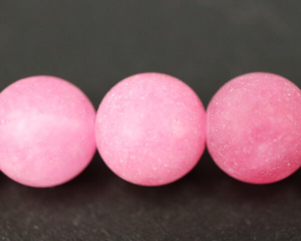 Matte perler i jade 8mm, Soft Pink