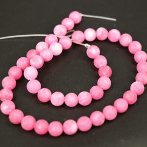 Matte perler i jade 8mm, Soft Pink