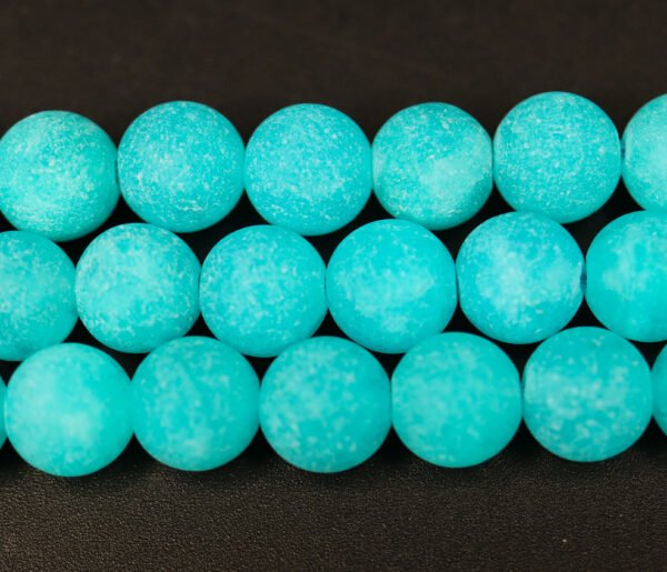 Matte perler i jade 8mm, Sky Blue