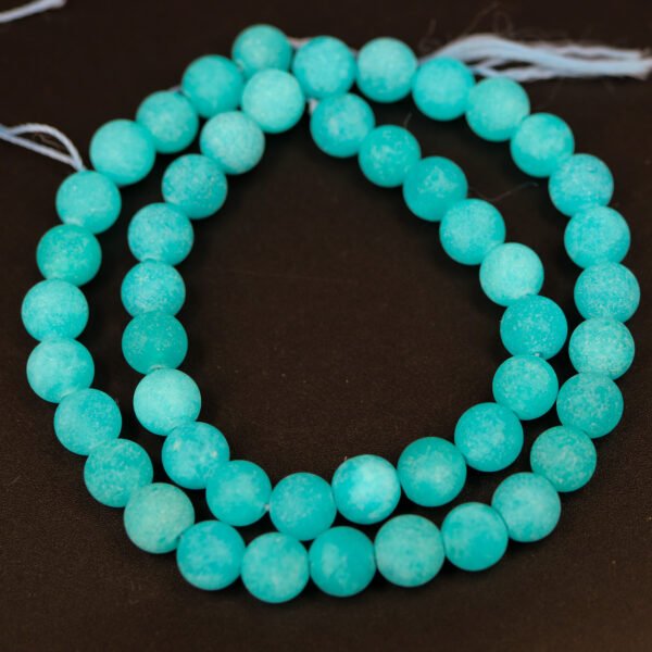 Matte perler i jade 8mm, Sky Blue