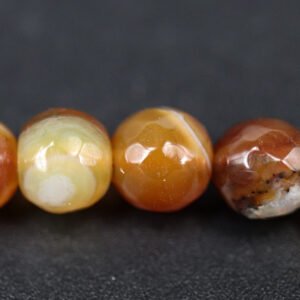 Facetteret, Brun stribet agat 6 mm