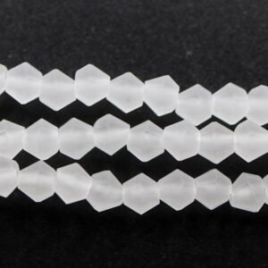Matte, Bikoniske glasperler Hvide 3,5mm