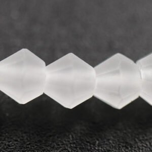 Matte, Bikoniske glasperler Hvide 3,5mm