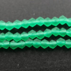 Matte, Bikoniske glasperler Grønne 3,5mm