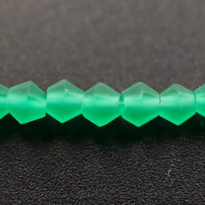 Matte, Bikoniske glasperler Grønne 3,5mm