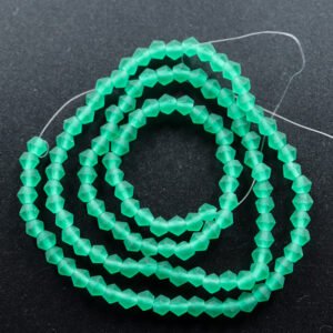 Matte, Bikoniske glasperler Grønne 3,5mm