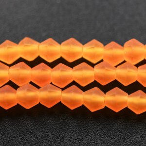 Matte, Bikoniske glasperler Lys orange 3,5mm