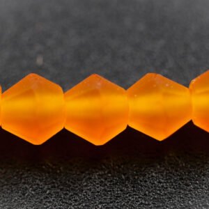 Matte, Bikoniske glasperler Lys orange 3,5mm