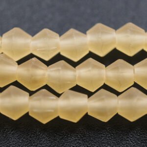 Matte, Bikoniske glasperler Sandfarvede 3,5mm