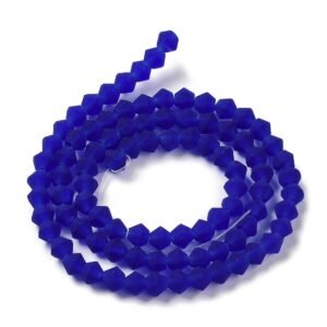 Matte, Bikoniske glasperler Mørkeblå 3,5mm