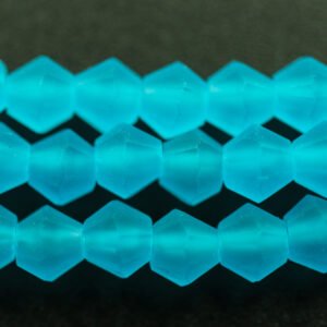 Matte, Bikoniske glasperler Himmelblå 3,5mm