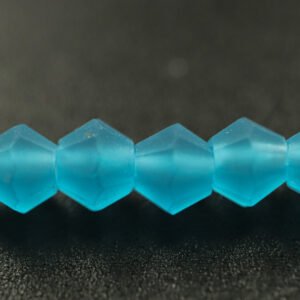 Matte, Bikoniske glasperler Himmelblå 3,5mm